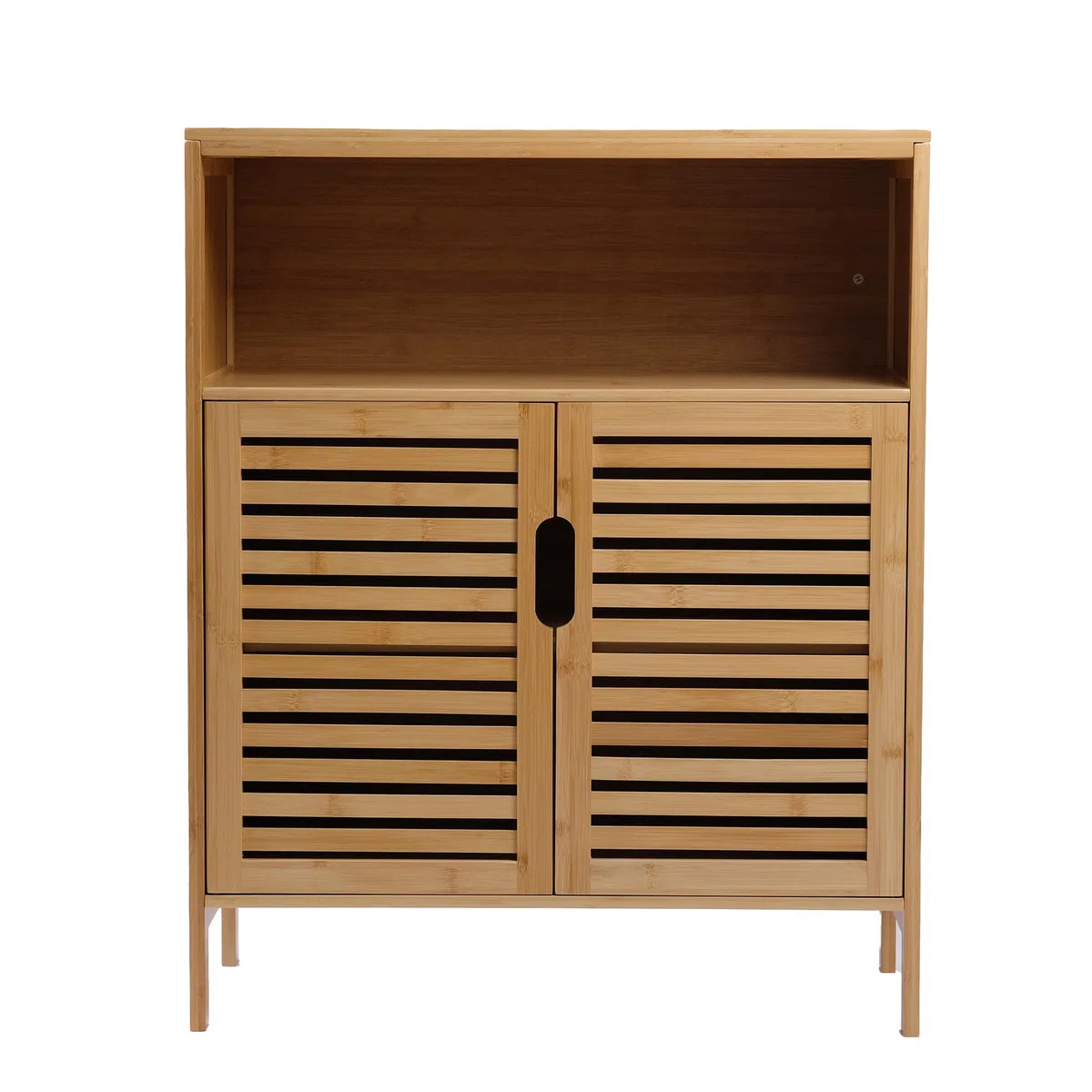 Armadietto da bagno in bambù, con 3 ripiani, 81 x 65 x 31 cm, colore naturale