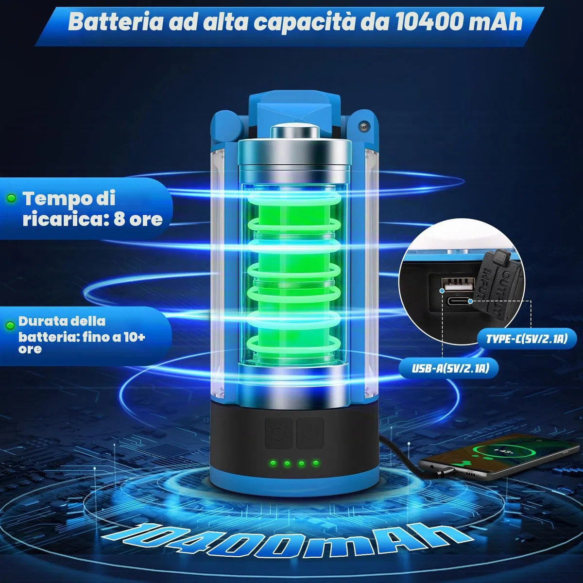 Proiettore Ricaricabile a LED con Treppiede Telescopico 10400mAh Proiettore da Cantiere 4 Modalità, 6000K Faro da Lavoro Cordless con Borsa da Trasporto per Garage, Campeggio, Esterni, Interni