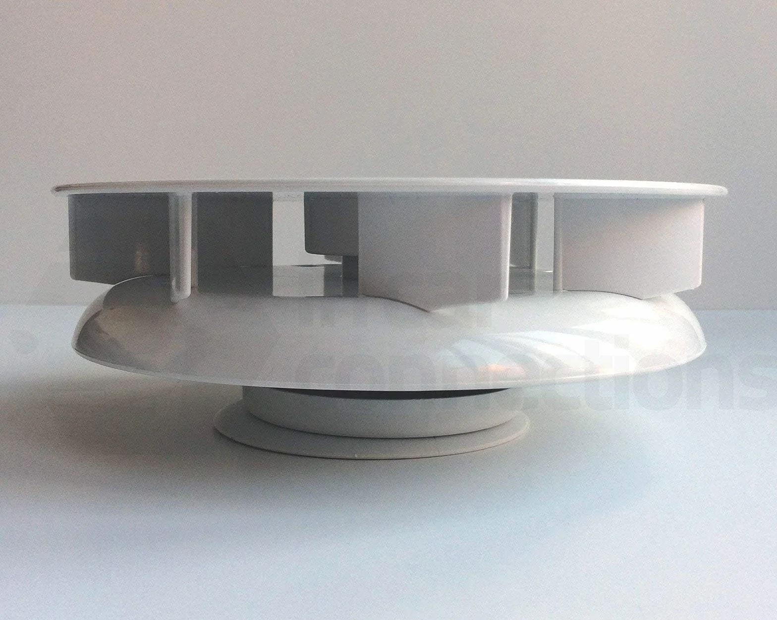 ICC Piccolo Profilo Basso Rotativo Tetto Ventola Furgone Bus - Bianco - Vento Guidato Girevole Ventilatore