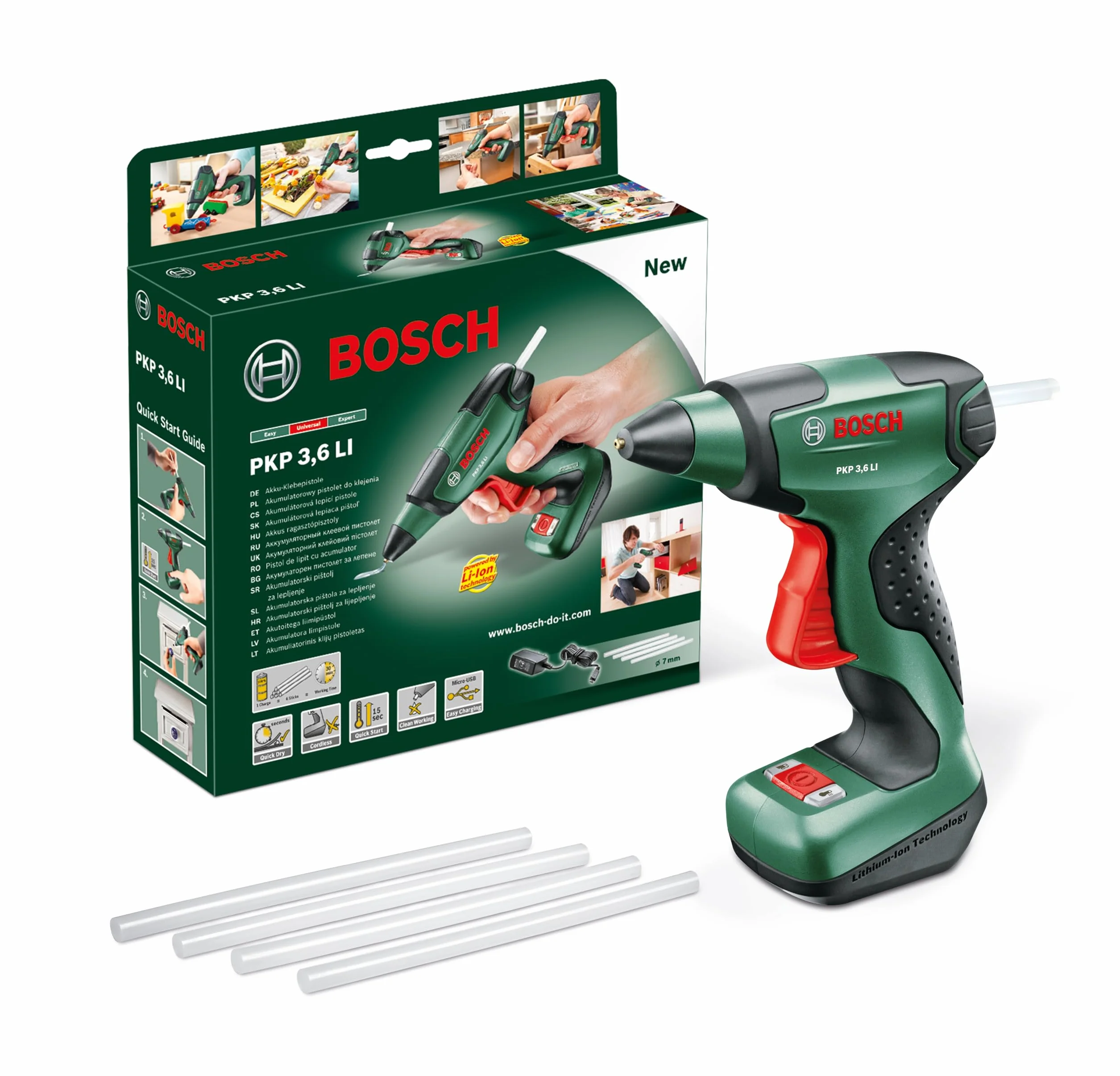 Bosch PKP 3,6 LI Pistola Incollatrice con Batteria al Litio