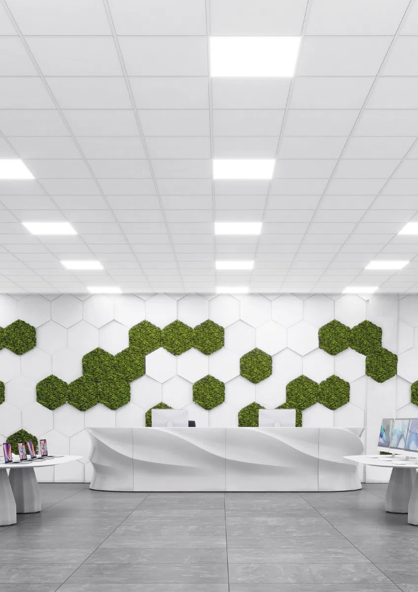 Pannelli per Controsoffitto Fonoassorbenti Bianco cm 60x60 per Isolamento Acustico Soffitti di Uffici, Negozi, Laboratori (Pannelli Sabbiati Orbit Spessore 13 mm)