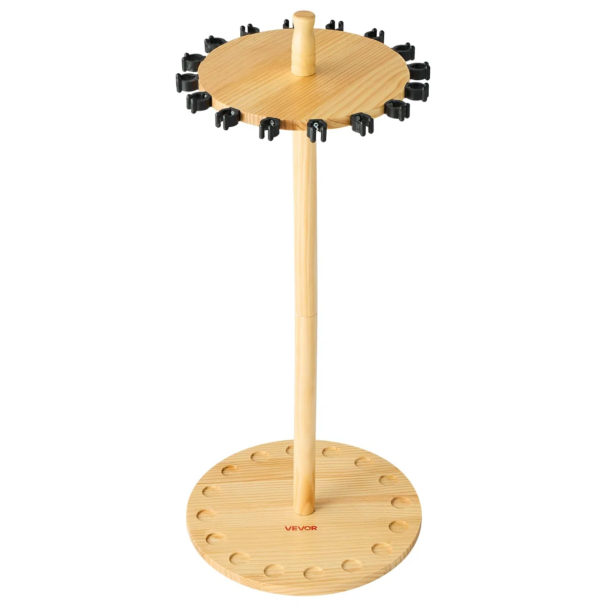 VEVOR Portacanne da Pesca per 16 Aste 330 x 770 mm Supporto in Legno Girevole a 360°, Rotondo, per Organizzare e Riporre Canne, Supporto da Pavimento Salvaspazio per Attrezzatura da Pesca