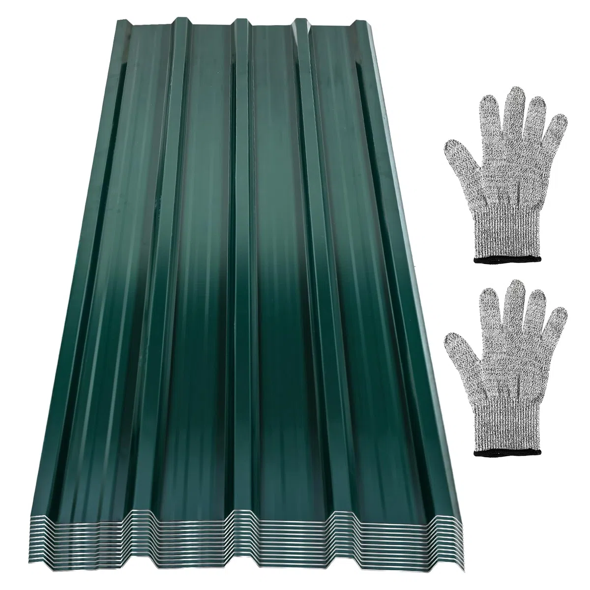 Ikodm 12 fogli trapezoidali da 129 x 46 cm, 7 m², lamiera ondulata zincata 0,25 mm, resistente alla ruggine, verde, lamiera per tetto