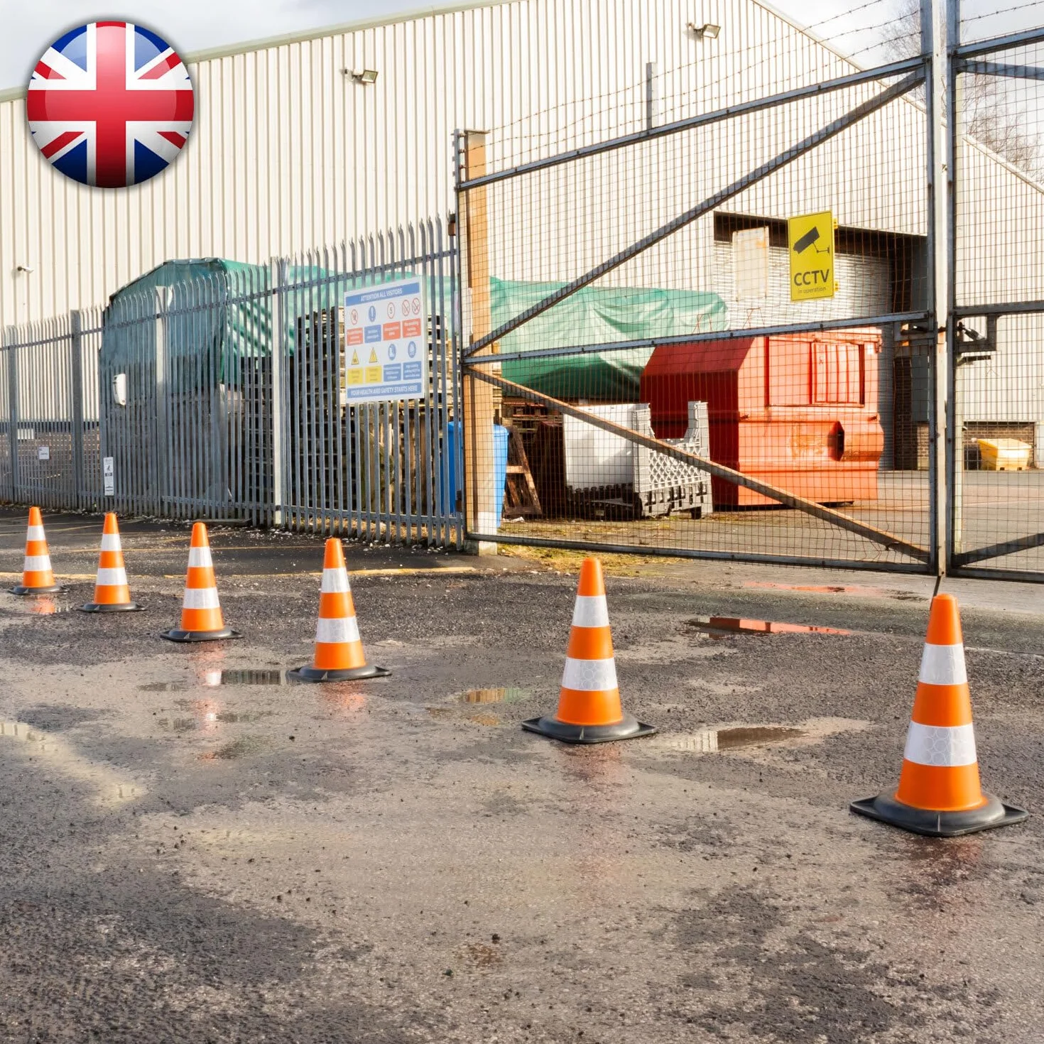 Coni stradali di Street Solutions, cono segnaletico per uso domestico e commerciale, cono stradale per divieto di sosta in PVC riciclato al 100%, confezione da 6 coni da 45 cm