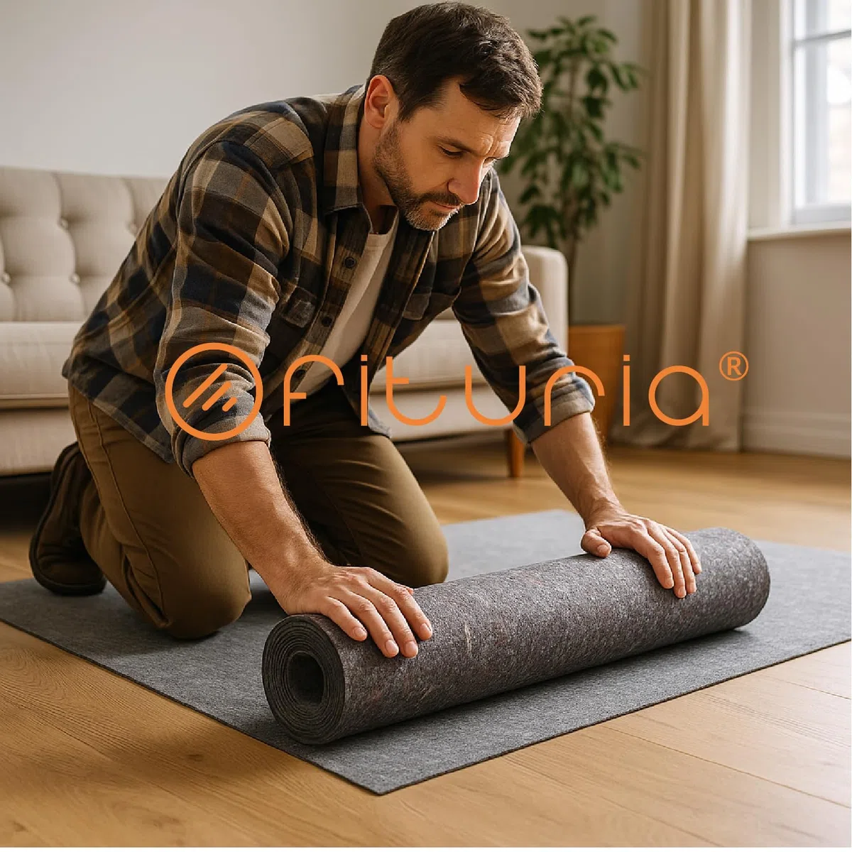 OFITURIA Feltro protettivo per pavimenti 60 cm x 10 m, 180 g/m², confezione da 3 pz, ideale per proteggere i pavimenti durante pittura e lavori (60cmx10m, 3 pz)