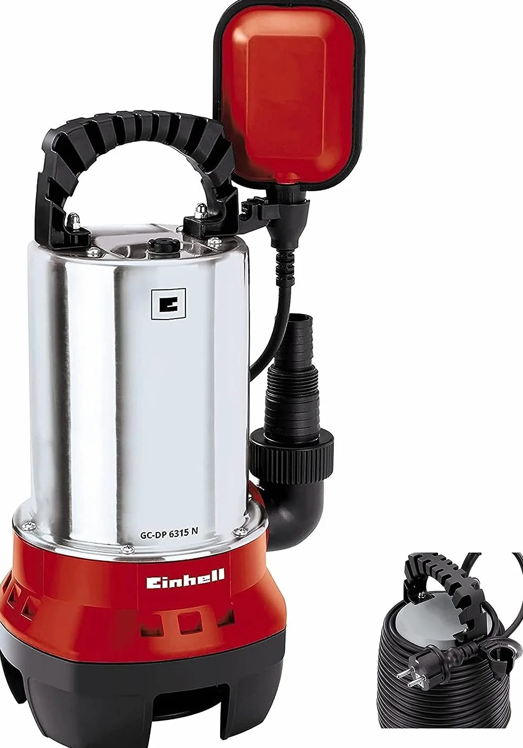 Einhell GC-DP 6315 N Pompa acque scure (630 W, portata max 17000 L/h, prevalenza 8 m, immersione max 5m, corpi estranei fino a 15 mm)