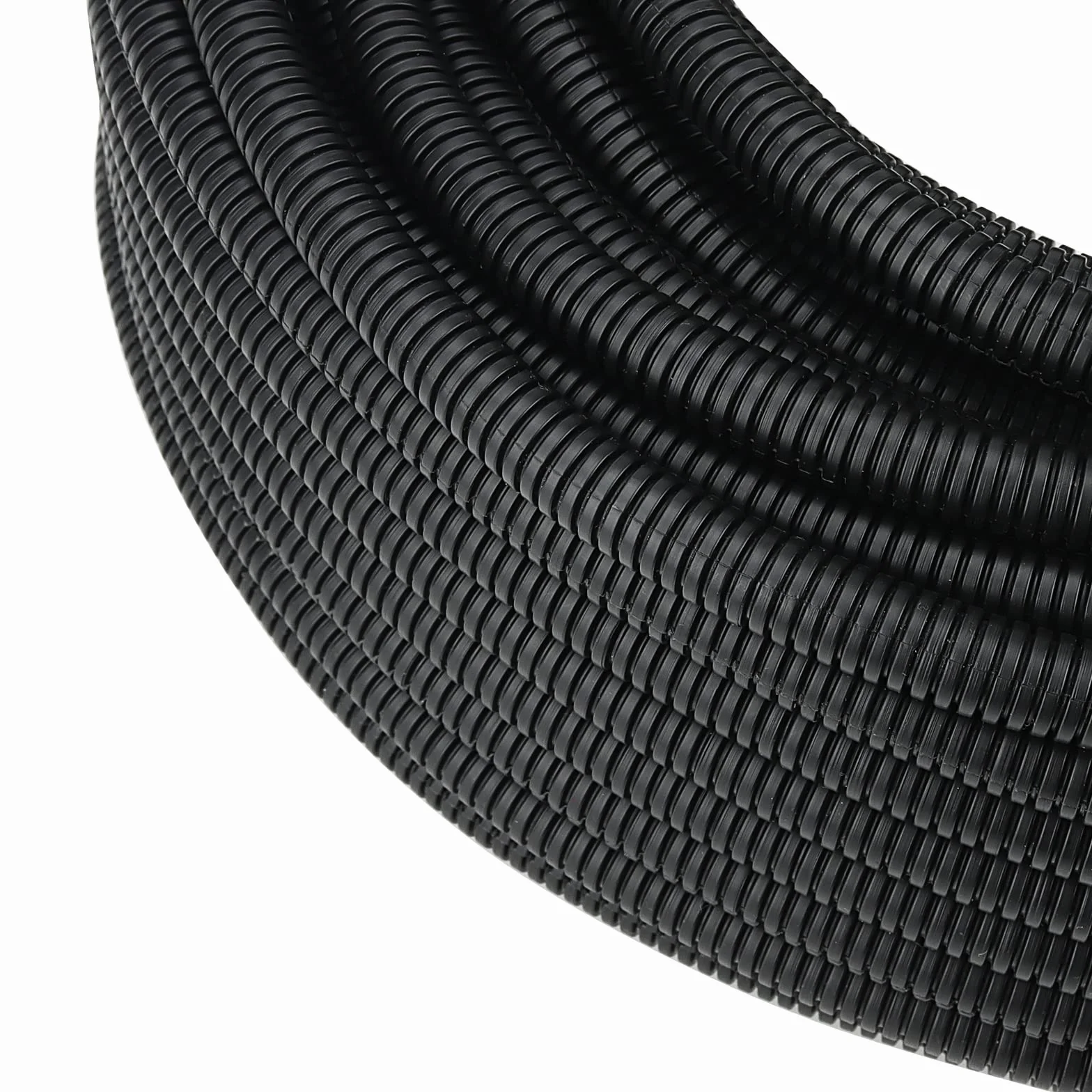 Tubo Corrugato da Esterno, 50 m di lunghezza, tubo aperto vuoto scanalato, Guaina Flessibile protettivo di Cavi Elettrici, nero, diametro: interno 10 mm, esterno 13mm