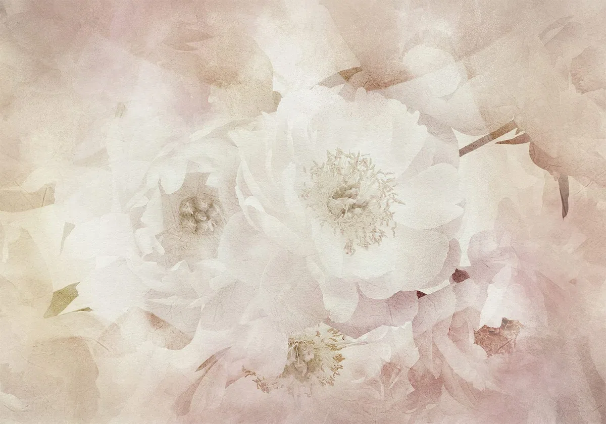 murando - Carta da parati Floreale Adesiva Fiori 392x280 cm Fotomurali Adesivi Murali Rivestimento Parete Moderna per Pareti Adesiva Muro Decorativo Fotomurale Soggiorno Rose Botanico Natura beige
