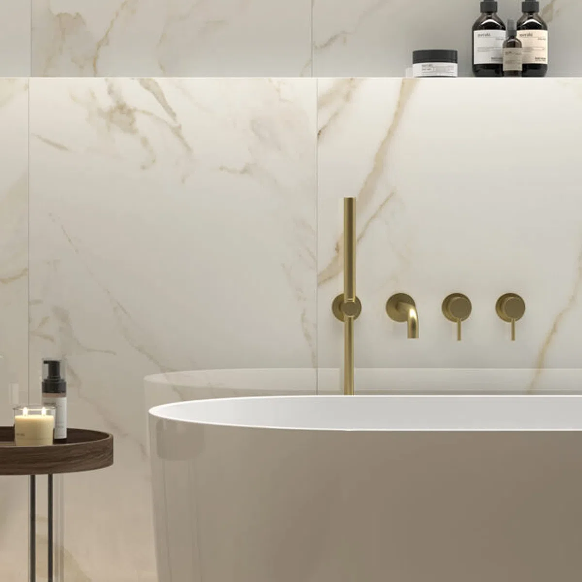 Gres porcellanato effetto marmo Calacatta Lux Rettificato 60x120 cm spess. 10 mm per pavimenti e rivestimenti bagno, soggiorno, salone 1 PACCO = MQ. 1,44