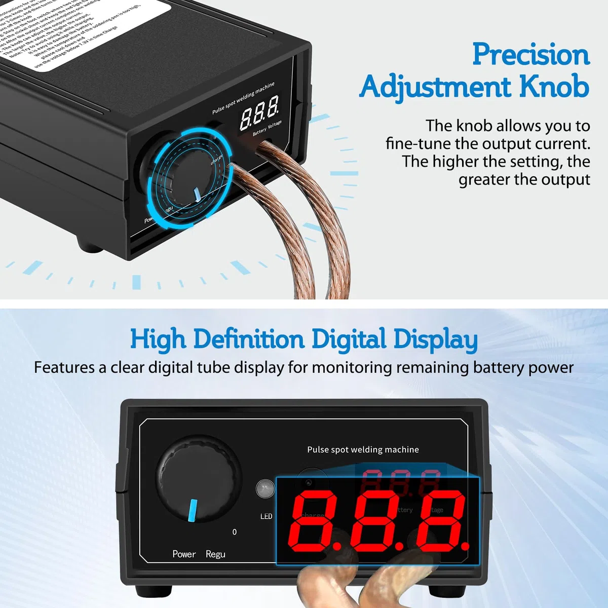 8000W Saldatrice a Punti Macchina Portatile per Saldatura a Punti per Batterie, Attrezzatura Ricaricabile con Penna di Saldatura per Nastri di Nickel da 0,1~0,3 mm