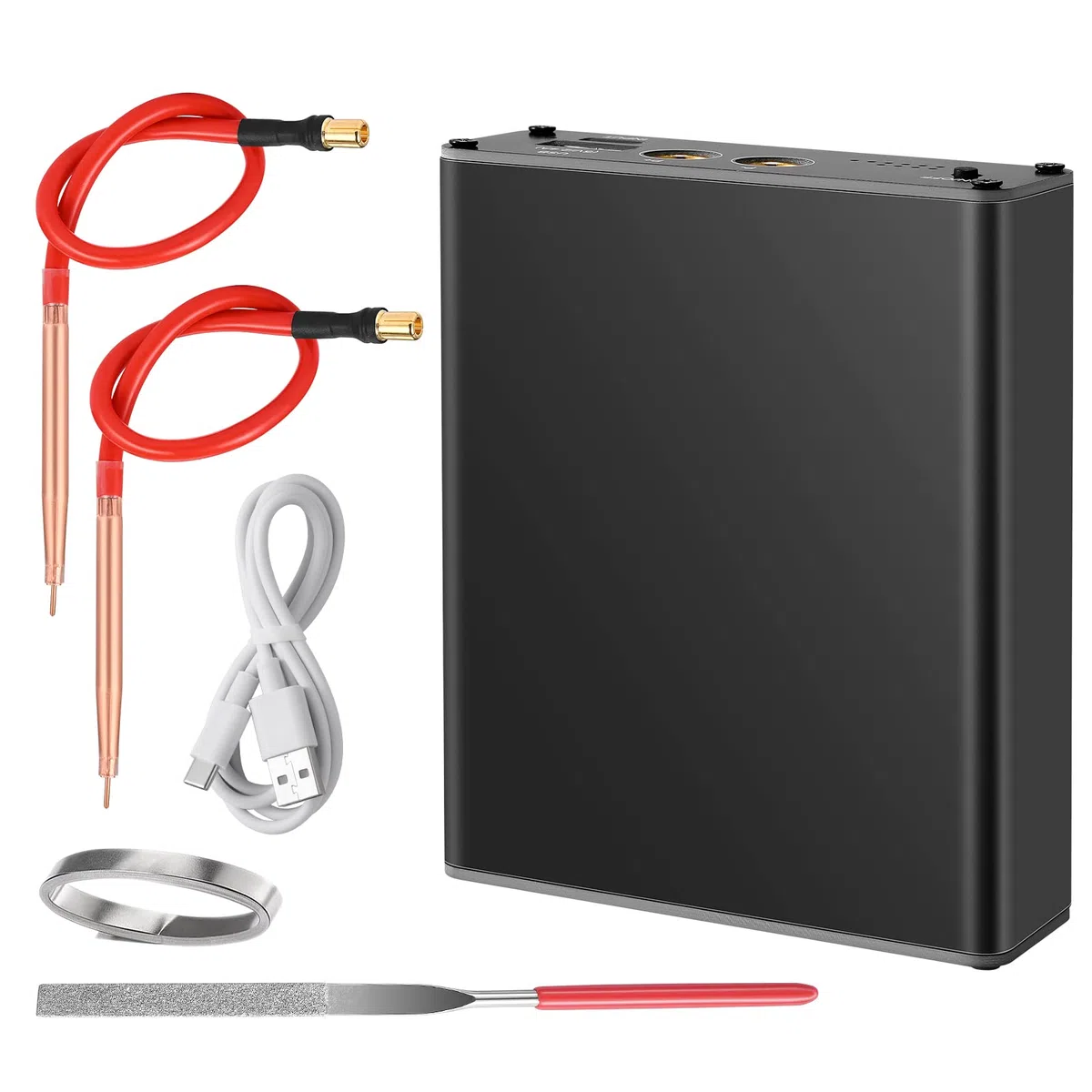 Aomdom Saldatore a Punto, Mini Macchina di Saldatura a Punti di Batteria 5000mAh 11 Velocità Regolabile, Ricarica USB Penna a sgancio rapido Foglio di Nichel per la Saldatura a Punti
