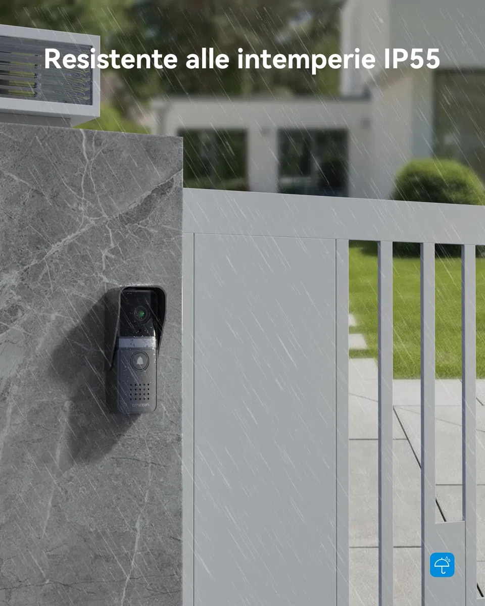 TMEZON Videocitofono 4 fili Monofamiliare Citofoni,Monitor Colori 7 pollici e Campanello esterno con telecamera Visione Notturna,V20