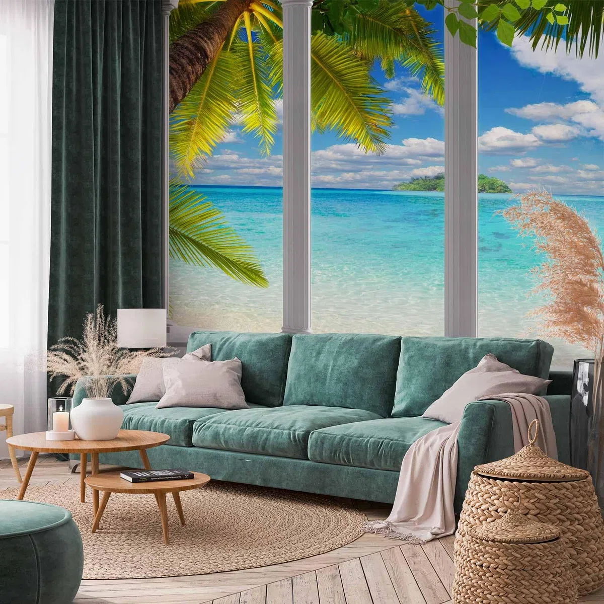 murando - Carta da parati Adesiva Mare Oceano 343x256 cm Fotomurali Adesivi Murali Rivestimento Parete Moderna per Pareti Adesiva Muro Decorativo Fotomurale Soggiorno -tropicale