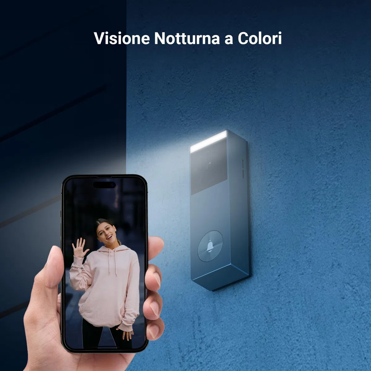 EZVIZ CP3 Pro Video Campanello a Batteria con Telecamera WiFi 2K, Rilevamento di Persone, Visione Notturna a Colori, Audio Bidirezionale, Pannello Solare Incluso, 8GB eMMC, Impermeabile, Alexa