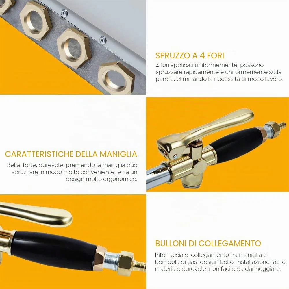 Pistola a Spruzzo Spruzzatore di Mortaio Professionale Sprayer Pistola Intonacatrice Pistola per Cemento con 8 Ugelli in Metallo