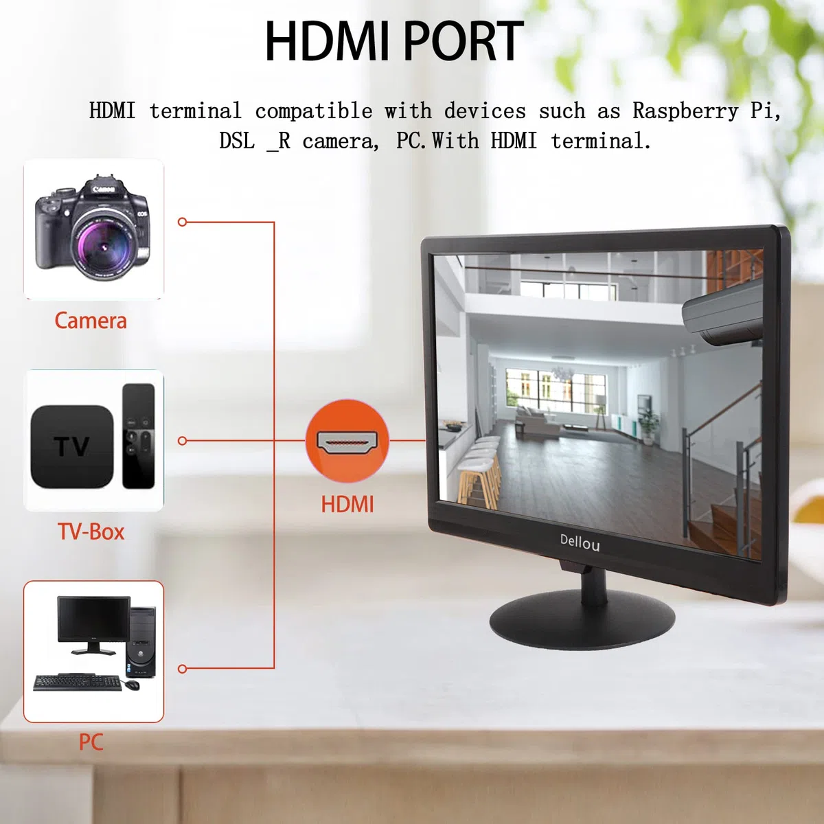 15,6 pollici Monitor CCTV di sicurezza piccolo LCD Telecamera di videosorveglianza Monitor per PC Interfaccia multifunzione HDMI AV BNC USB VGA Ingresso Risoluzione 1366x768 Altoparlante incorporato