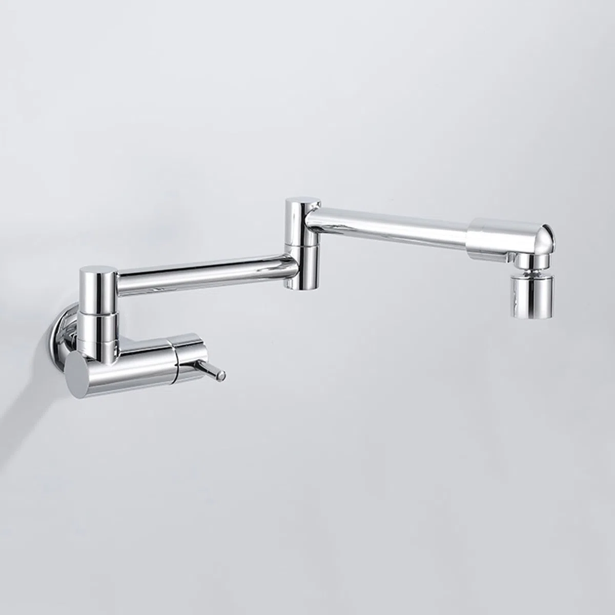 Rubinetto Cucina A Muro Ottone Rubinetto Lavello Cucina Pieghevole per Riempimento Pentole,Argento