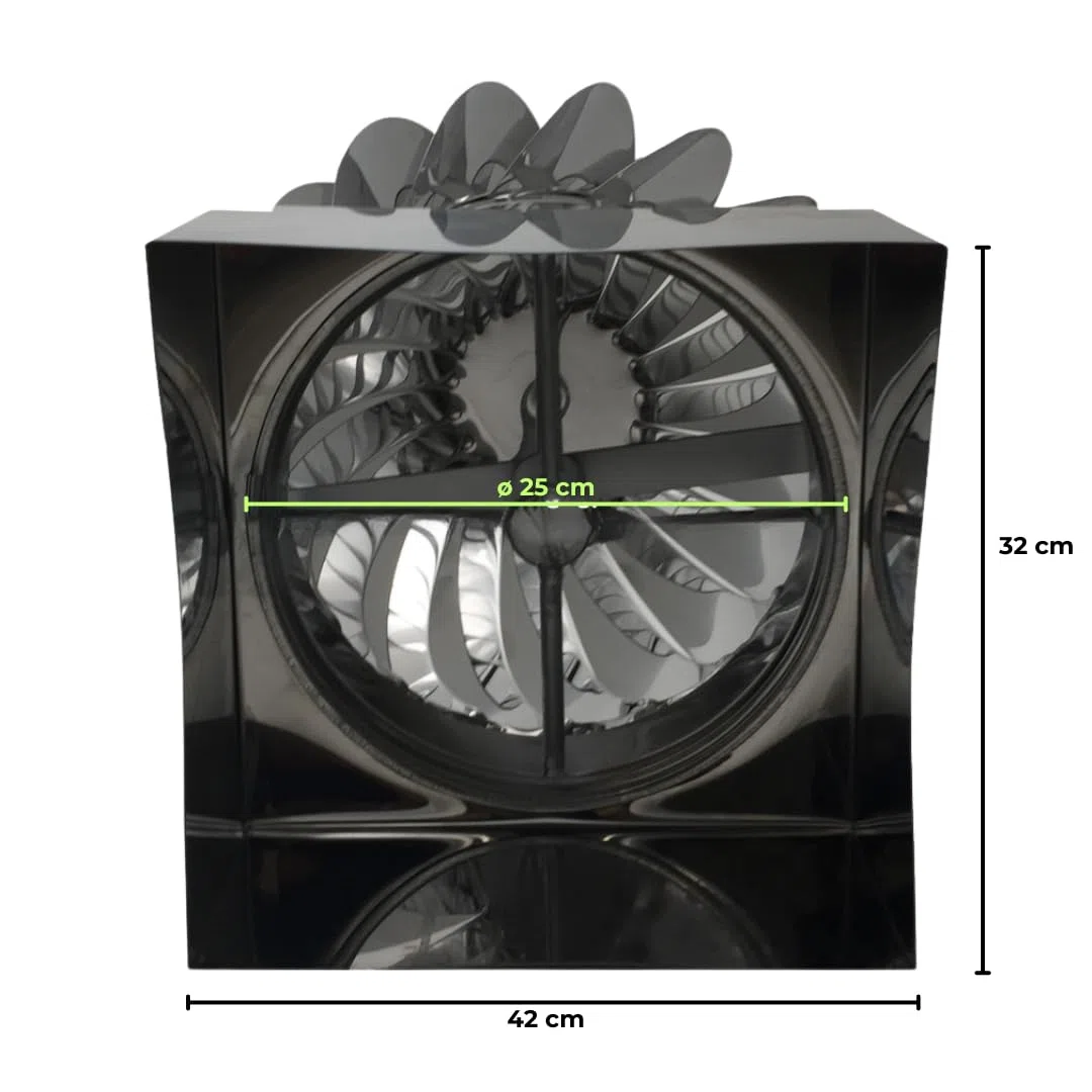 EINSIDE Comignolo girevole, Cappello eolico per camini in acciaio inox AISI 304, Base rettangolare 32 x 42 cm