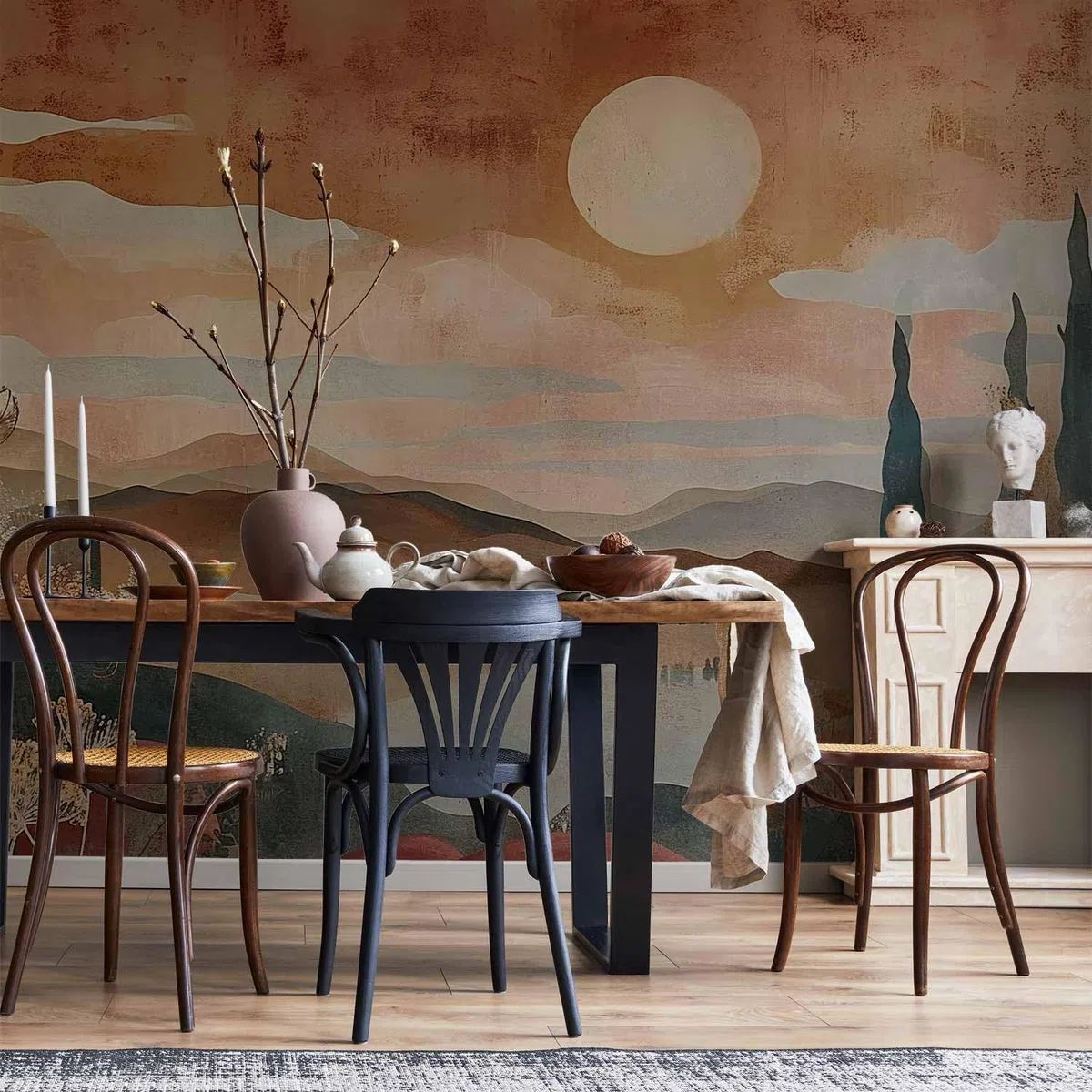 murando Carta da parati adesiva Motivo Retrò - 294x210 cm Fotomurali in TNT Murale alla moda Decorazione da Muro XXL autoadesiva Gigante adesivi - Stile scandinavo terracotta Arancia c-H-10020-a-a