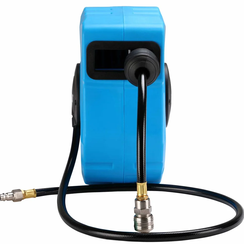 Bakaji Avvolgitubo Aria Compressa con Tubo 10 mt Attacco 1/4" Fissaggio a Parete Muro Sistema blocco automatico, Salvaspazio Accessorio Compressore Aria compressa Pressione Max 12 Bar