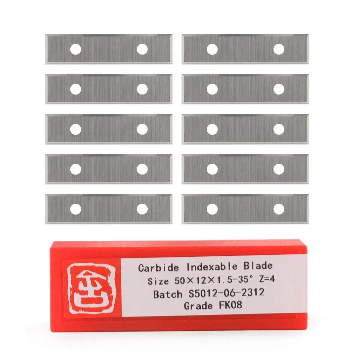 4 taglienti di taglio reversibile, lama intercambiabile, in metallo duro, spessore 1,5 mm, 10 lame di ricambio, 12 x 50 x 1,5 mm, per piastre reversibili, frese a filo (come ricambio)