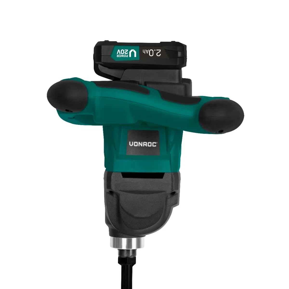 VONROC Miscelatore cemento e malta VPOWER 20V con una batteria 2.0 e caricatore. Include frusta da 120x600mm. Velocità variabile, Soft Start