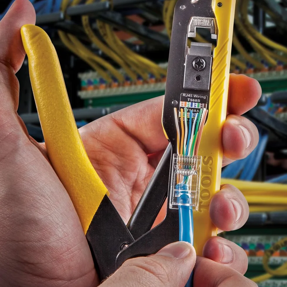 Crimpatrice compatta pass-thru modulare per connettori dati Pass-THU RJ45 Klein Tools VDV226-005