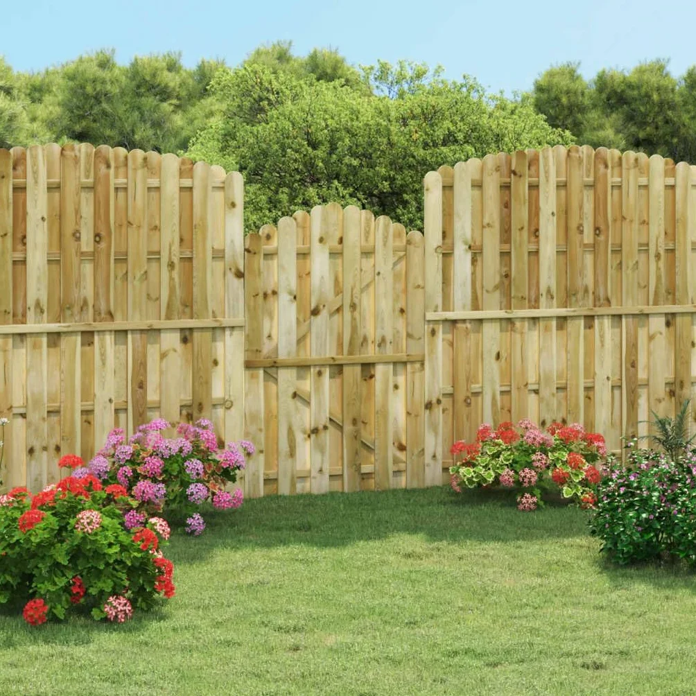vidaXL Cancello per Steccato 100x150 cm ad Arco, per Recinzione Giardino Esterni, in Legno Impregnato, per Recinto