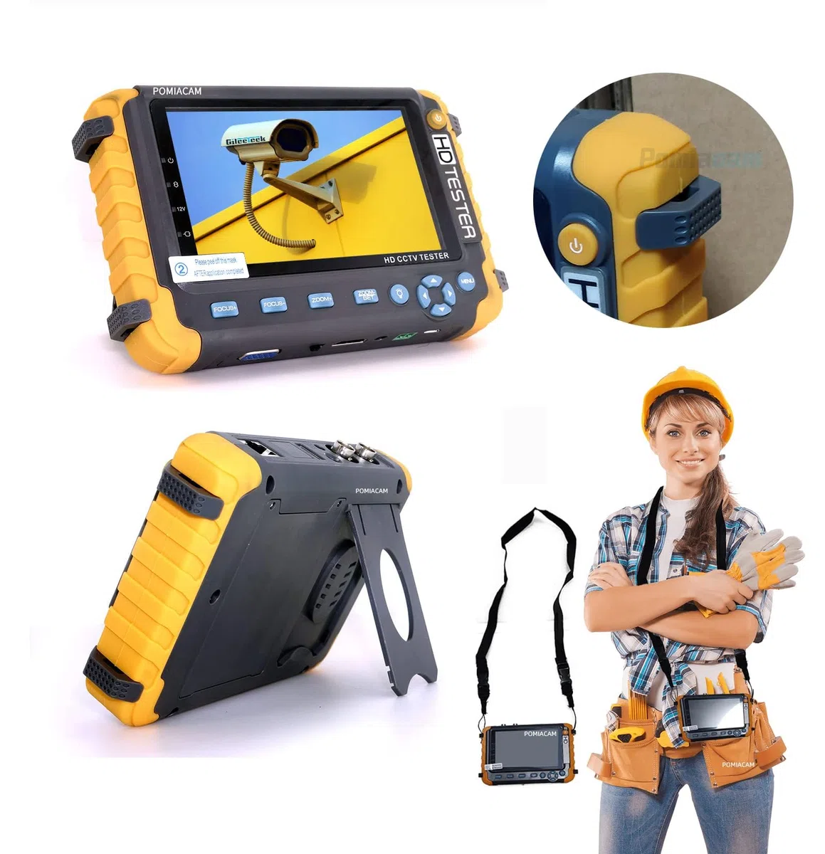 Tester per videocamera di sicurezza, con monitor IV8W da 5 pollici TFT LCD, 4 in 1, 8 MP, AHD, TVI, 8 MP, CVI, CVBS, supporto monitor video HD coassiale, ingresso VGA HDMI, uscita DC 12 V