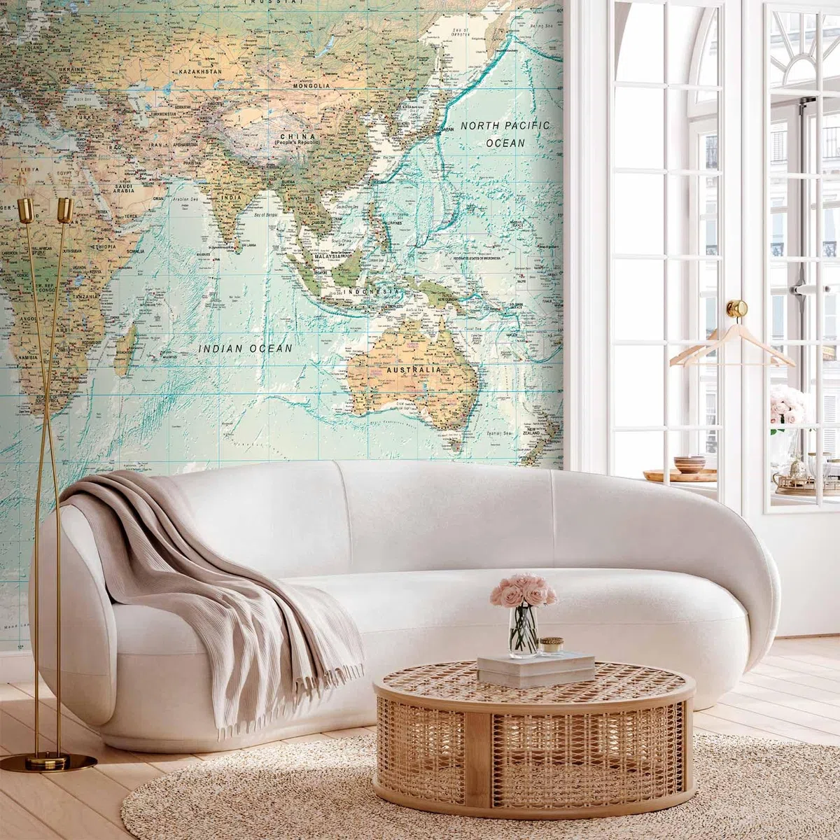 murando Mappa del mondo Fotomurali adesivi 294x210 cm Fotomurali Adesivi Murali Rivestimento Parete Moderna per Pareti Adesiva Muro Decorativo Fotomurale Soggiorno k-A-0091-a-d