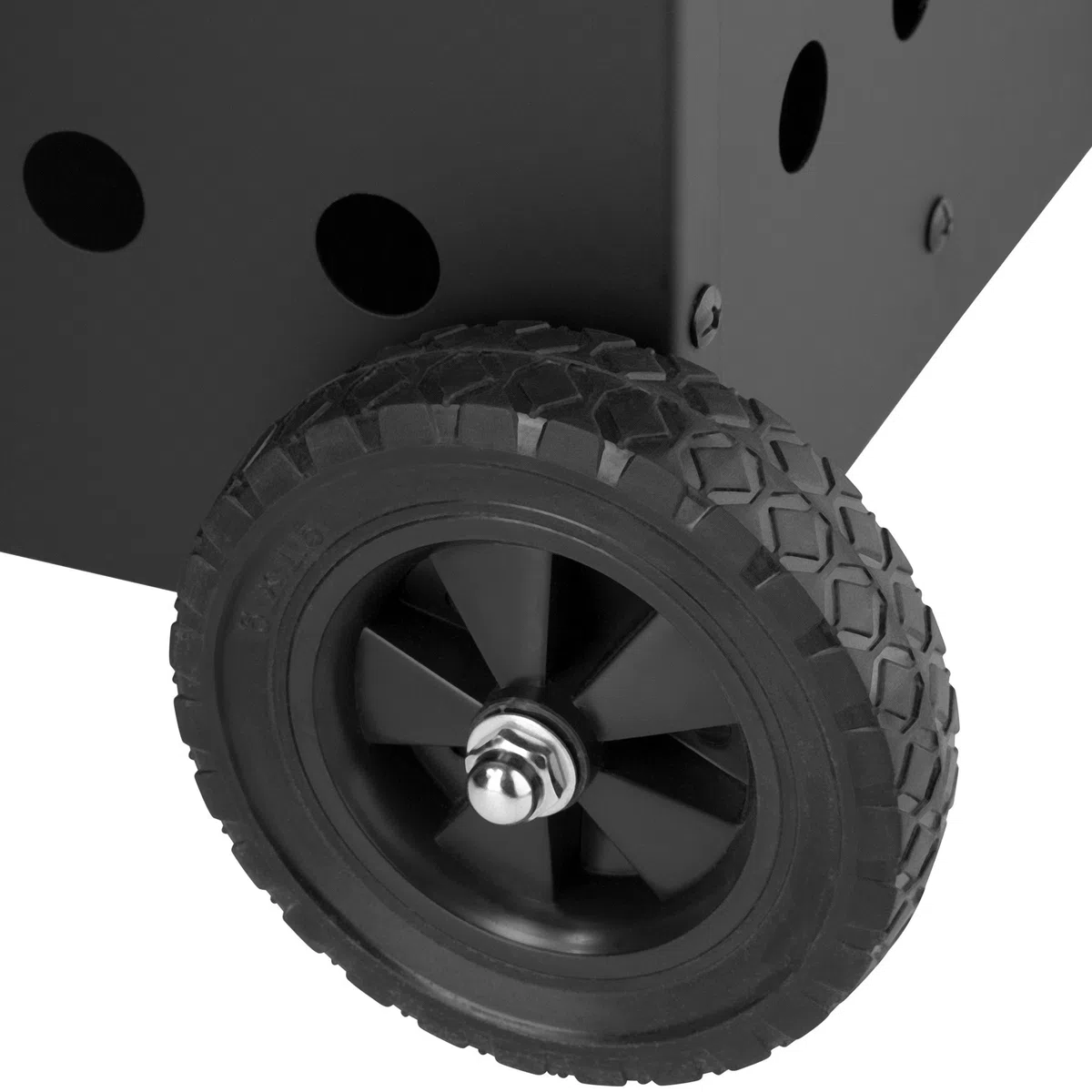 tectake® Carrello Portalegna con Ruote, Portatutto in Lamiera Perforata, Ripiano Aggiuntivo, Carrello Porta Attrezzi, Stabile e Robusto per Interno ed Esterno - Nero
