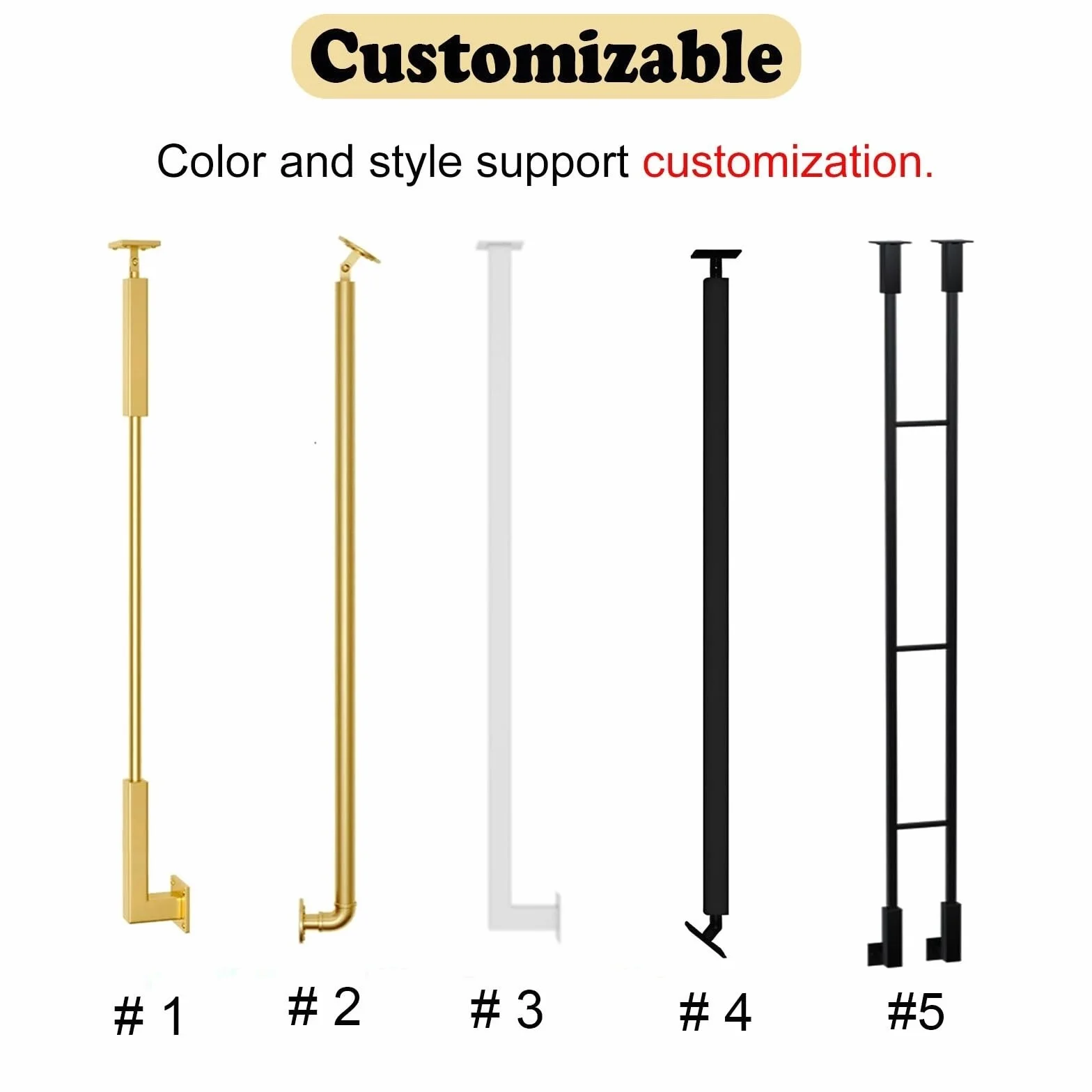 Ringhiera Per Scale Balaustre per scale personalizzabili in ferro nero per interni, Moderno ponte balaustre per case decorativo, Oro/bianco Colonna a balaustro per mansarda/corridoio(Black,150cm)