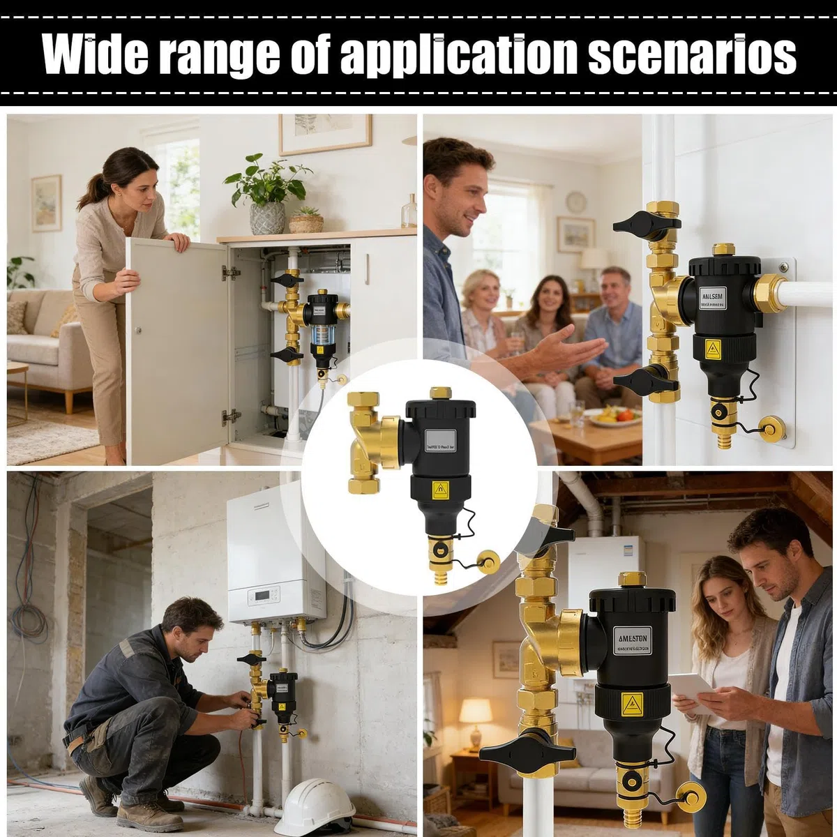 Defangatore Magnetico Per Caldaia – Filtro Per Riscaldamento Centrale DN20 DN32 | Di Filtrazione HVAC Con Valvole Di Intercettazione | Rimuove Ruggine E Calcare