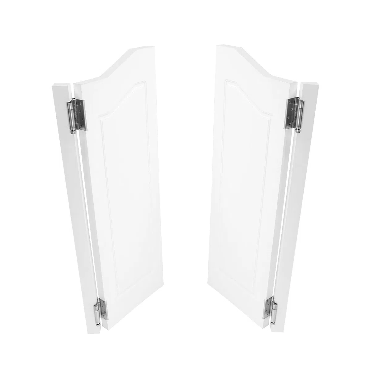 Porta basculante per salone, divisoria automatica, in legno, doppia porta, stile retrò, spessore 3,5 cm, per corridoio, cucina, bar, pub (bianco, 110 x 45 cm)