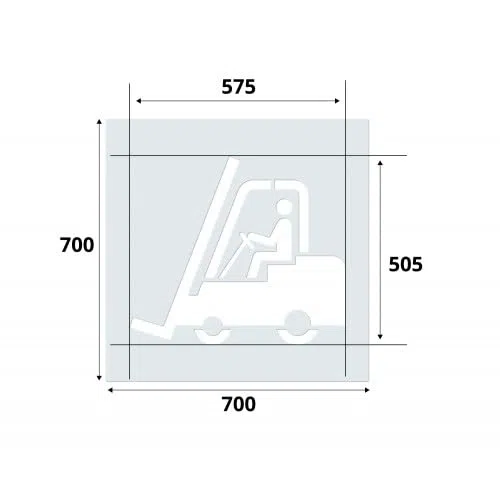 Stencil Per Segnaletica Orizzontale in Polipropilene Trasparente Spessore 0,5 mm, Materiale Riutilizzabile E Lavabile - Muletto - 700 x 700 mm