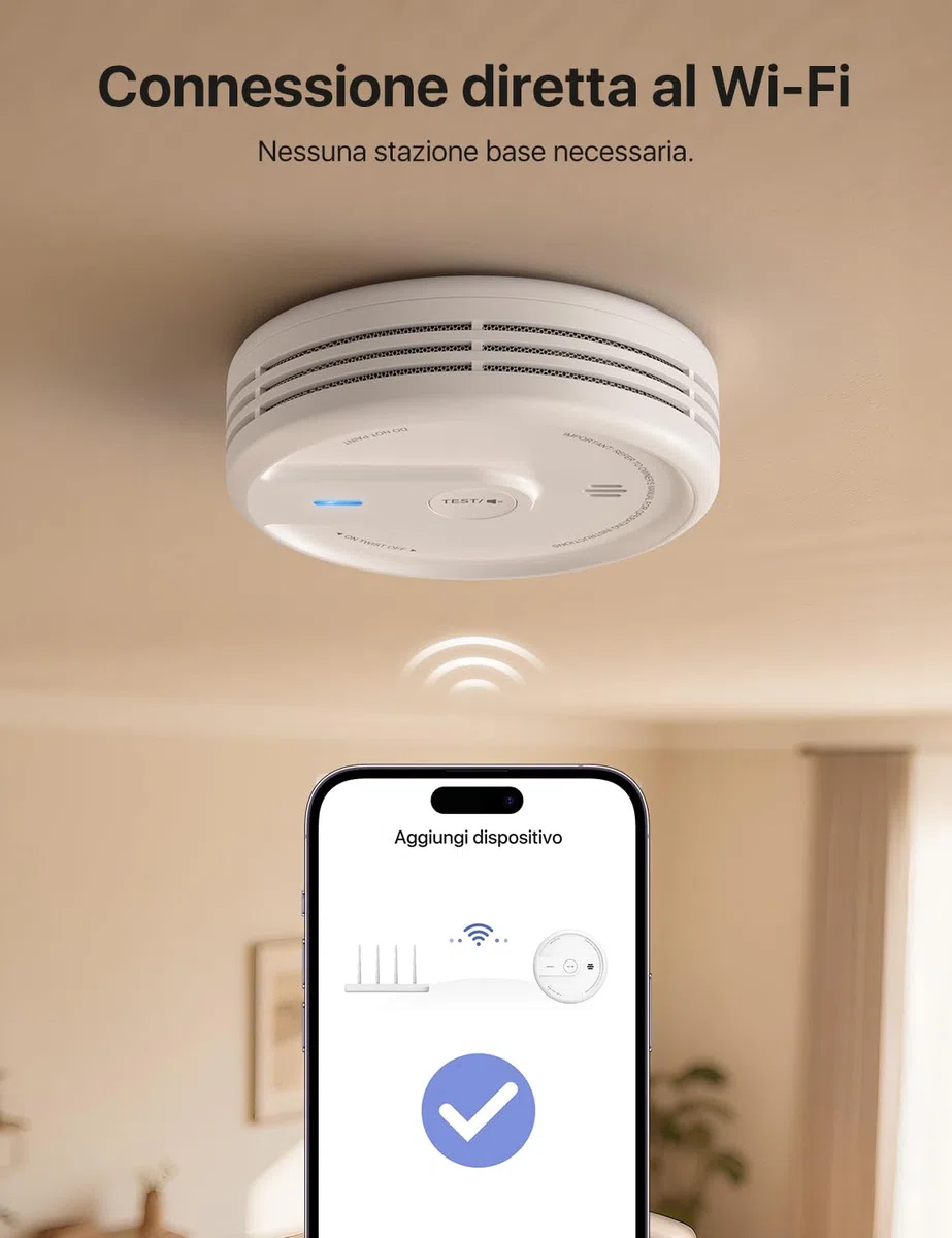 X-Sense Rilevatore di Fumo con Funzione Wi-Fi e App, Allarme Antincendio Intelligente per Casa, Sensore Durata 10 Anni con Batteria Sostituibile, Modalità Notturna, XS0E-iR, 3 Pezzi