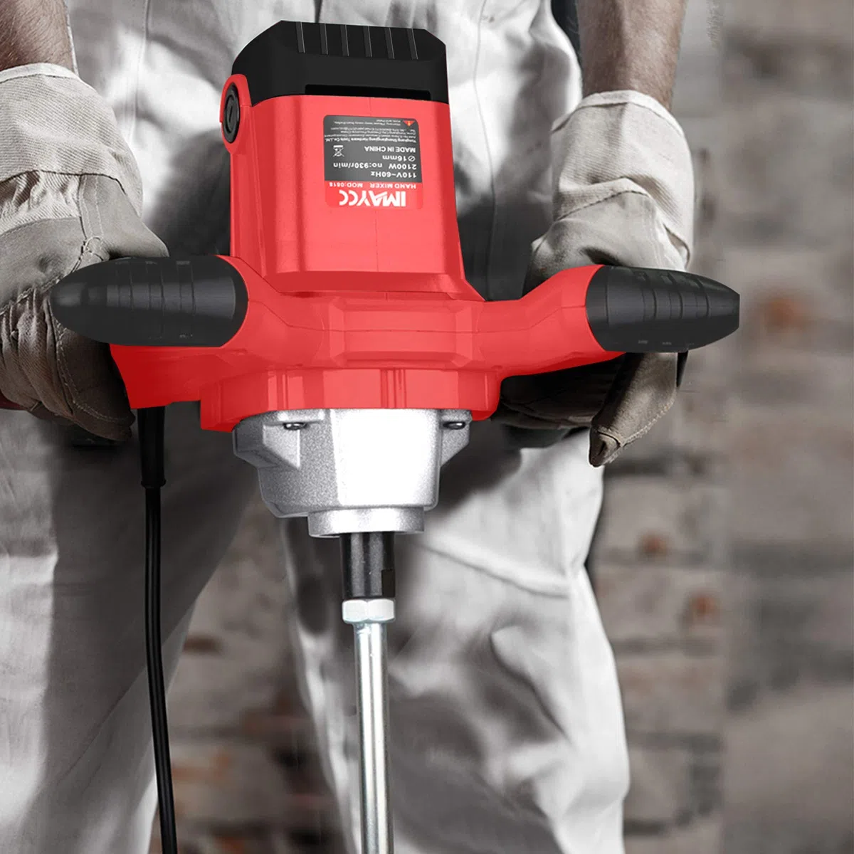 IMAYCC Betoniera Elettrica per Trapano, Miscelatore per Malta Portatile da 2100W, Agitatore M14 Regolabile, per Miscelazione di Vernice, Liquame di Cemento, Calcestruzzo, Malta, Foraggio, ecc.