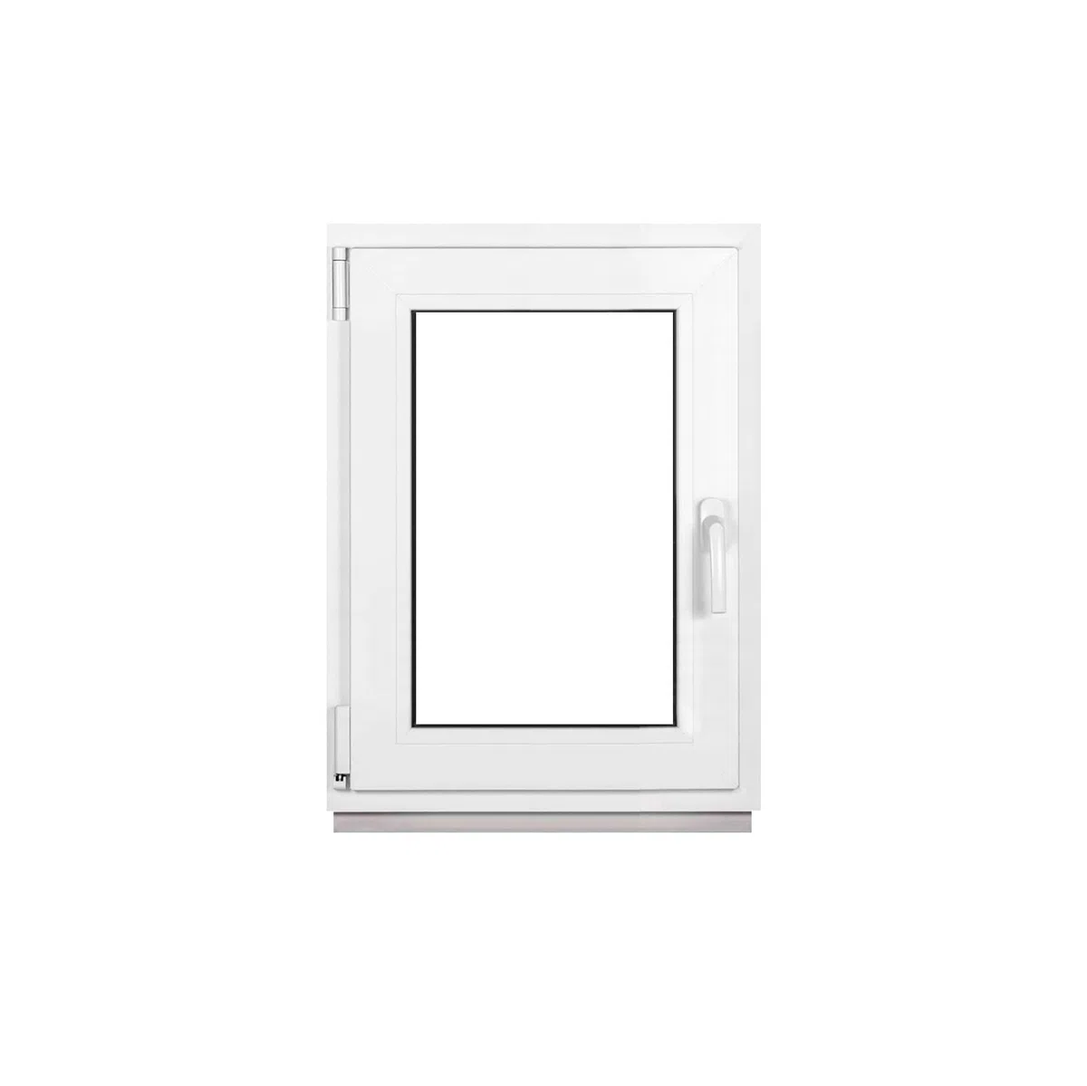 Finestra in Plastica Bianca Larghezza x Altezza 55 x 70 cm (550 x 700 mm) Triplo Vetri (32 mm), Anta-Ribalta, Girevole DIN Destra – Premium