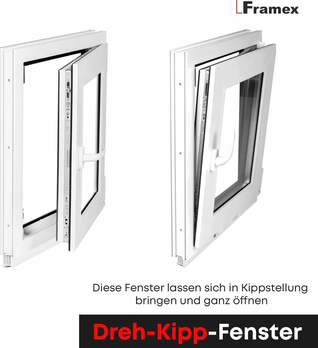 Finestra piccola per cantina, bianca, larghezza x altezza, 54 x 65 cm (540 x 650 mm), 2 scomparti (32 mm), orientabile a sinistra, DIN a sinistra, di alta qualità, tutte le misure
