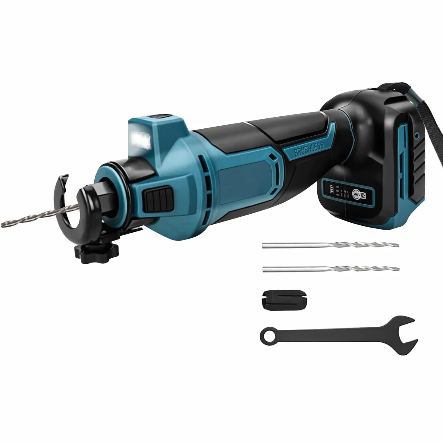 Taglierina per Cartongesso Senza Fili per Makita 18 V Batteria, Taglierina Rotante a Batteria 18 V, Sega da Taglio per Cartongesso, 3 Velocità 20000/25000/30000 rpm, Luce LED, Profondità Regolabile