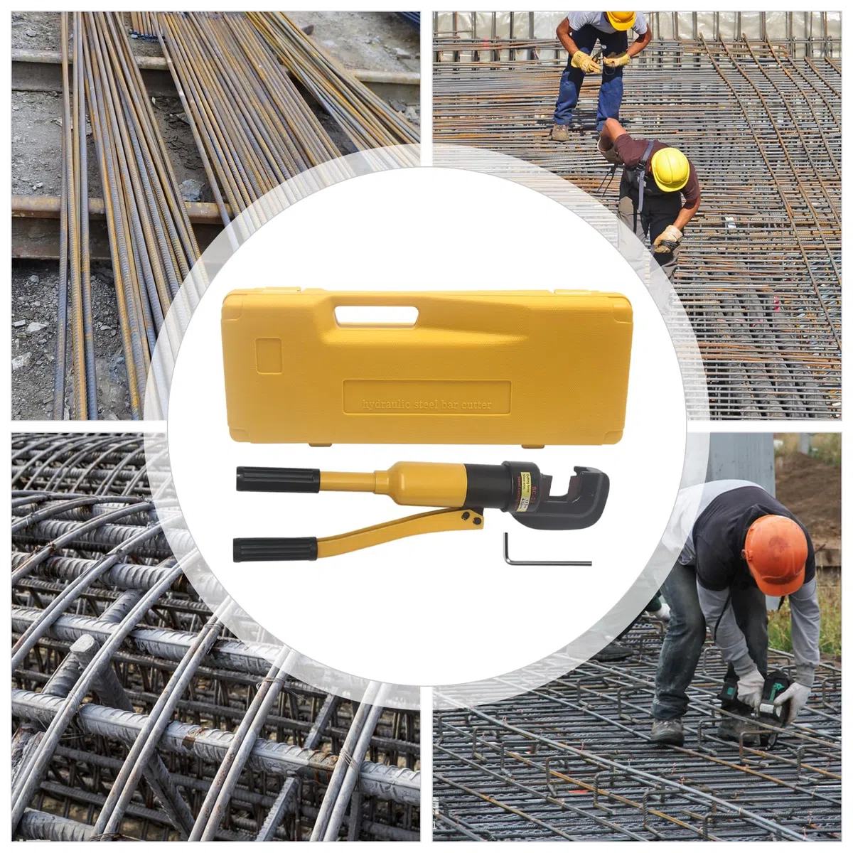 Taglierina idraulica per bulloni da 8 tonnellate, Taglierina idraulica industriale per armature, Taglierina per acciaio da costruzione per taglio di armature, Set portatile per taglio bulloni-lamiera