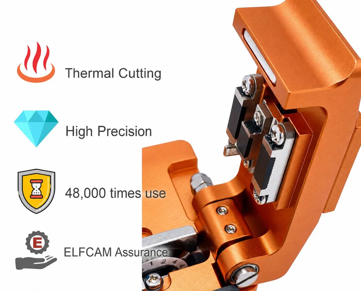Elfcam® - Mannaia per Fibra Ottica, Taglierina per Fibra Ottica ad Alta Precisione con 16 Punti di Taglio e 48000 Fessure (SE-09)