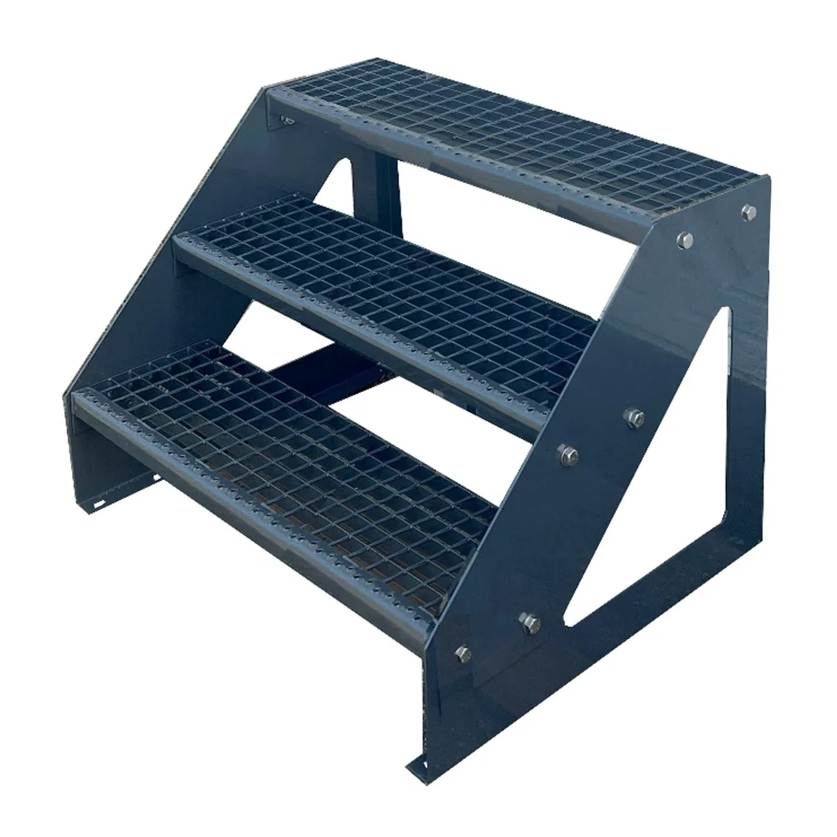 Scale con griglia in acciaio Premium 3 Gradini Scala autoportante Completamente zincata e Antracite Verniciata a polvere - Dimensioni (L x L x H) 63cm x 80cm x 57cm