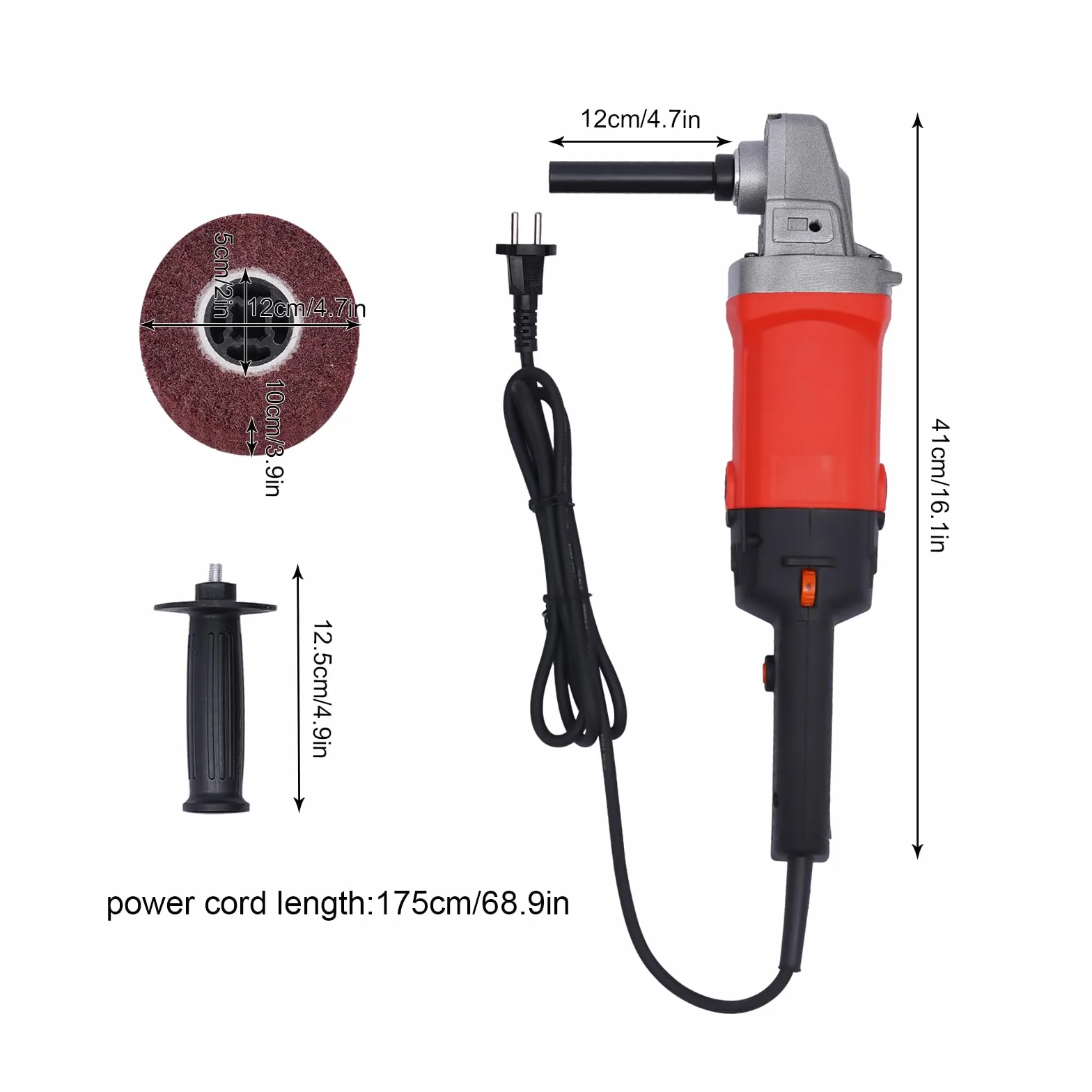 1580 W, macchina per rasatura versatile, levigatrice a spazzola, lucidatura, 6 marce, levigatrice a rulli regolabile con protezione da sovraccarico, levigatrice orbitale per ristrutturazione