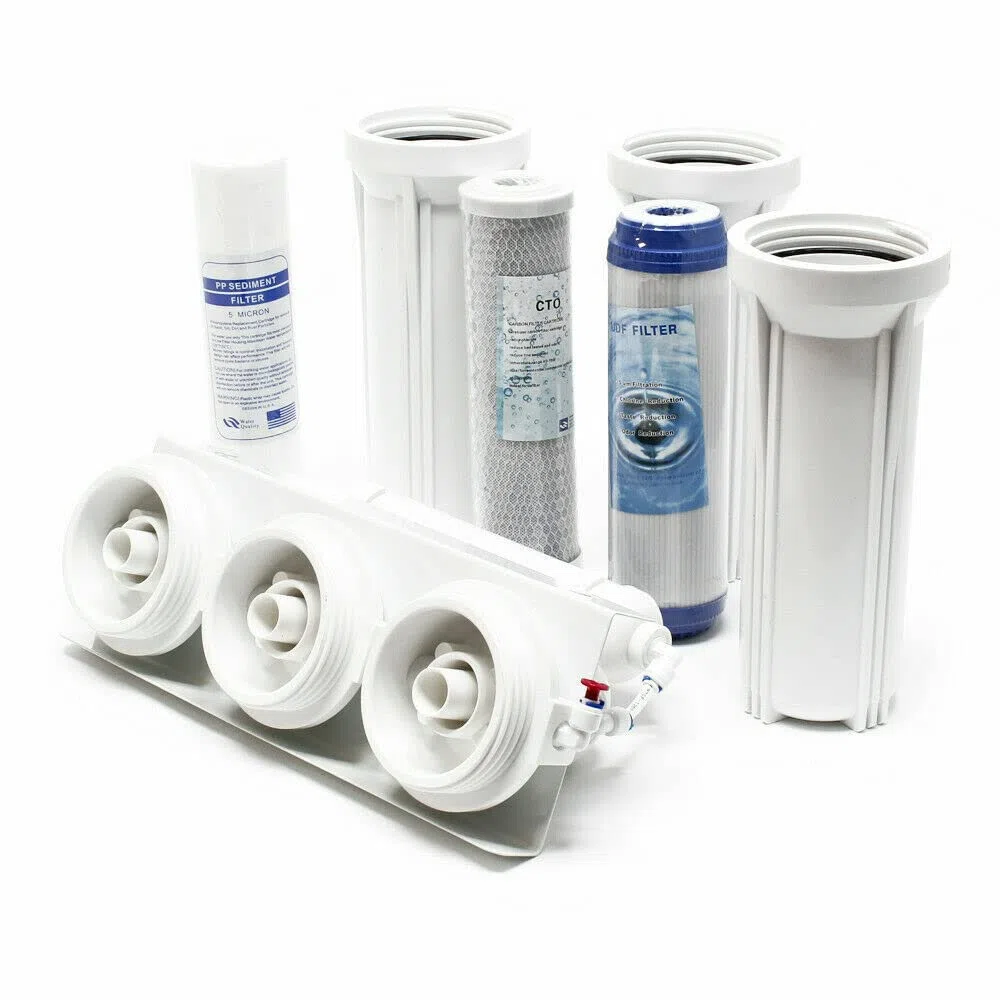Depuratore acqua DOMESTICO MICROFILTRAZIONE a 5 stadi completo di filtri rubinetto accessori sotto lavello