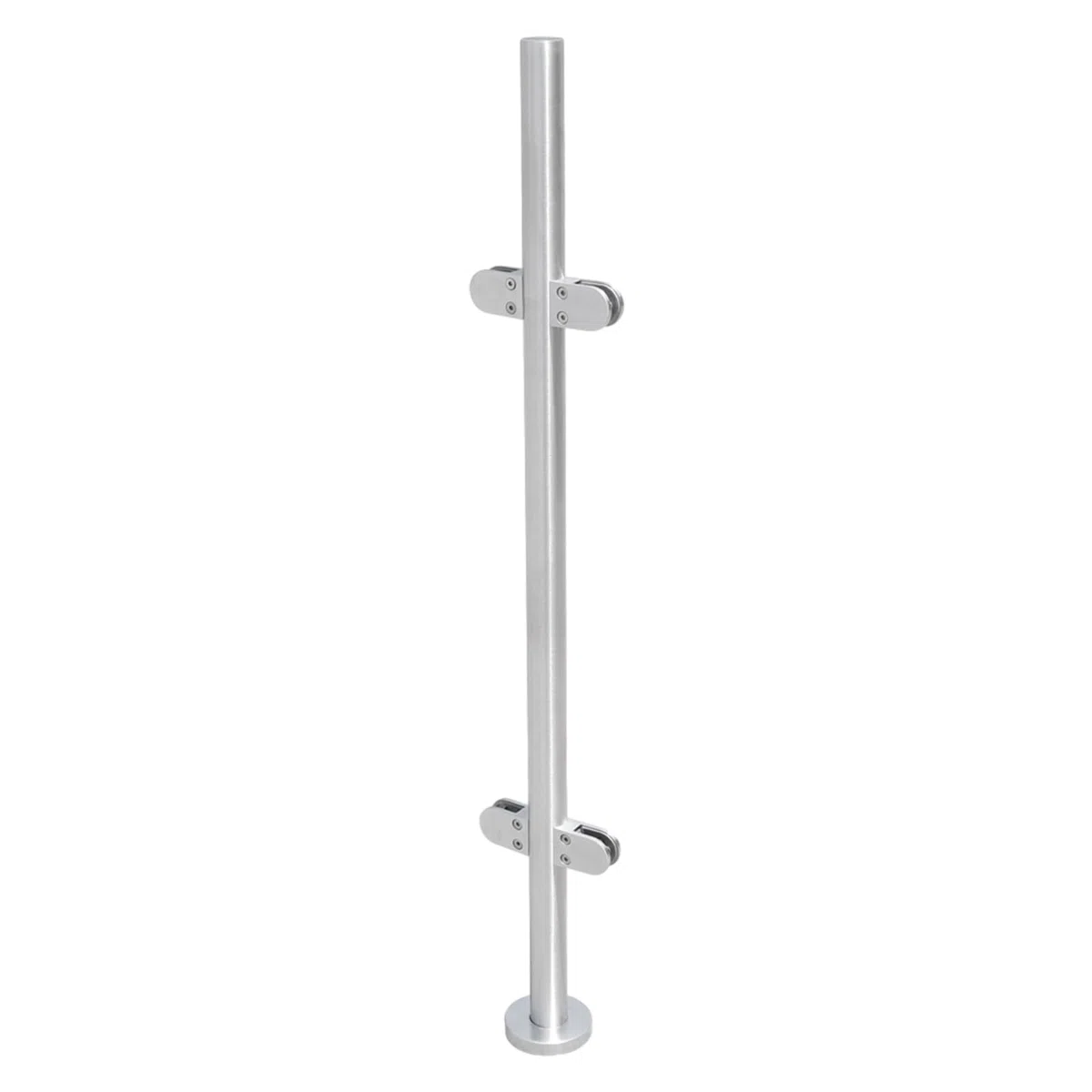 Balaustra in vetro alto palo centrale ringhiera vetrata corrimano in acciaio inox argento,per ringhiere del balcone, soffitta, corrimano per scale