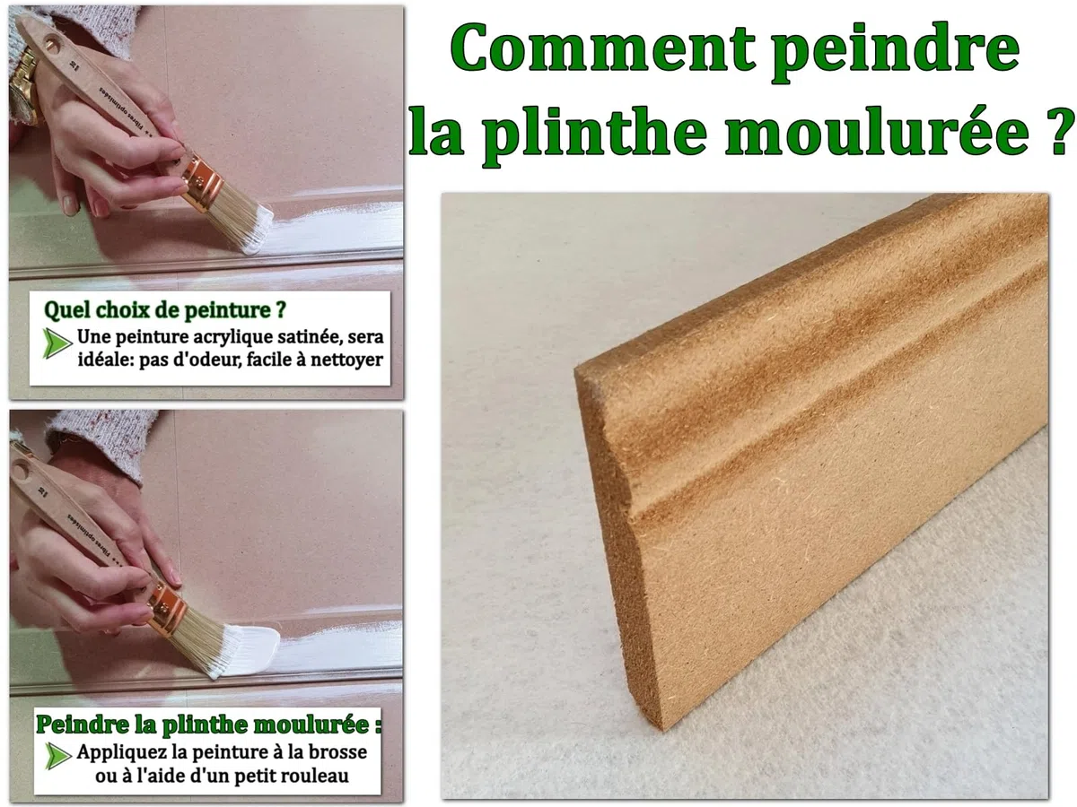 MadeInNature Battiscopa modellata per dipingere, in legno MDF naturale, battiscopa per modanatura stile Luigi XV, altezza 10.8 cm, fabbricazione francese, lunghezza a scelta (naturale, 20 metri)