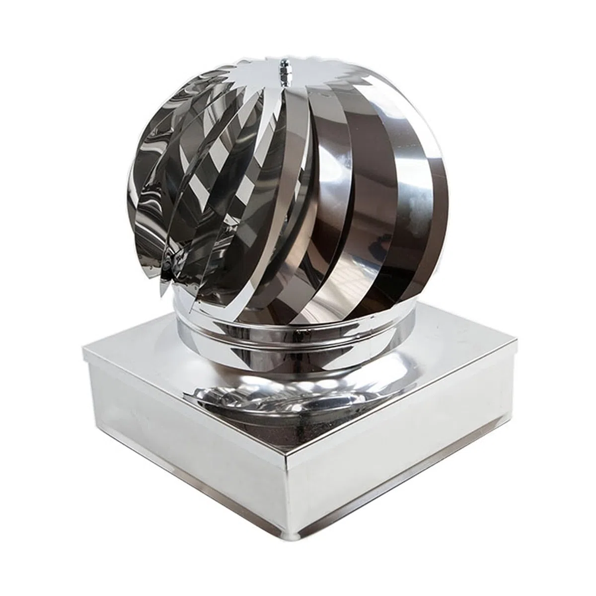 Comignolo Girevole Base Rettangolare Terminale Eolico Acciaio INOX 304 Per Canna Fumaria (32x42)