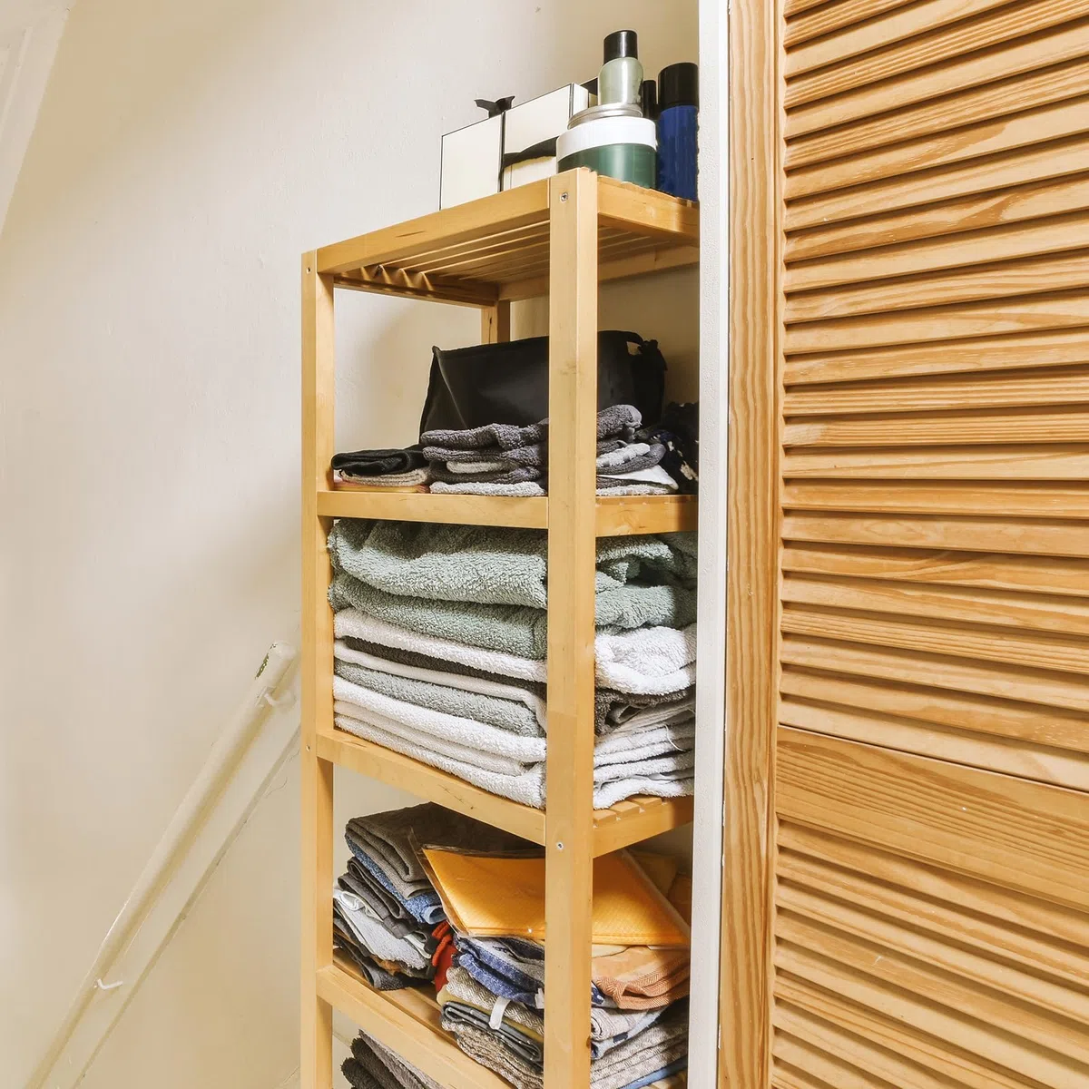 Onlywood Antine in Legno Massello Naturale - Sportello in Legno struttura a Persiana - Ante per cucina muratura o per creare mobili fai da te 494 x 993 h. mm