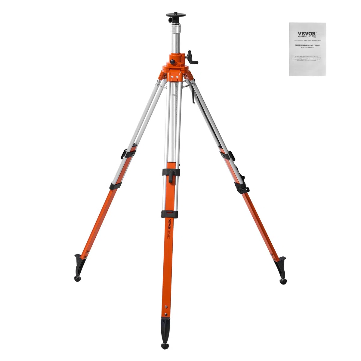 VEVOR Supporto per Treppiede con Livella Laser, Attacco Filettato, Regolazione Altezza 1145-2905 mm, con Bolla Livello Limitatore di Diffusione, Antiscivolo Sollevabili Capacità Massima 9,07 kg